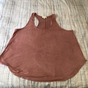 F21 Blush pink suede hi-low tank top